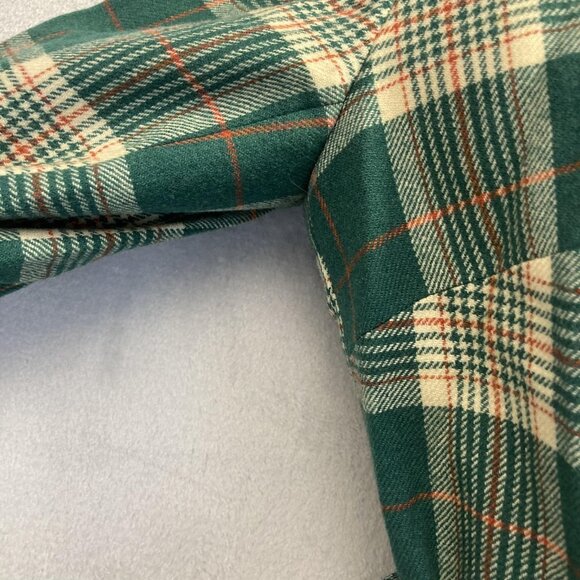 Vintage 60s Pendleton Wool Suit Womens 12 Green Tartan Plaid Belted Jacket Pants - Picture 8 of 16